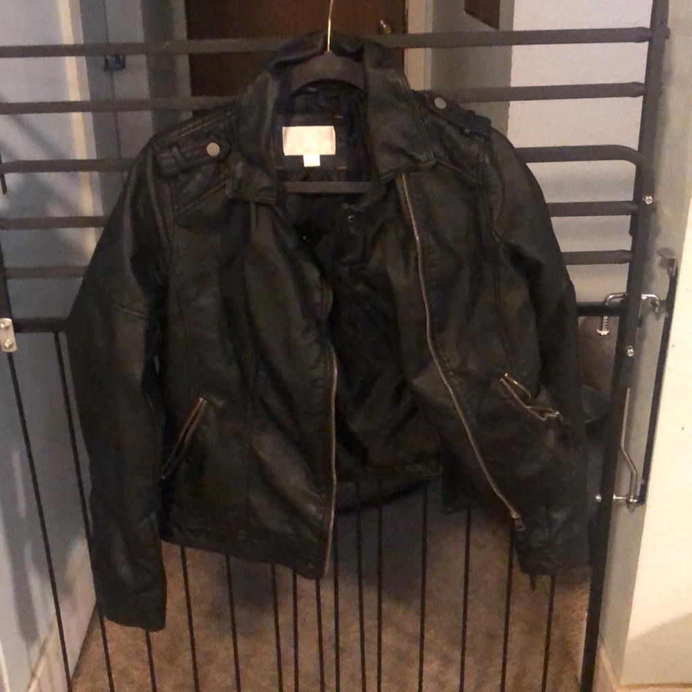 Black leather jacket